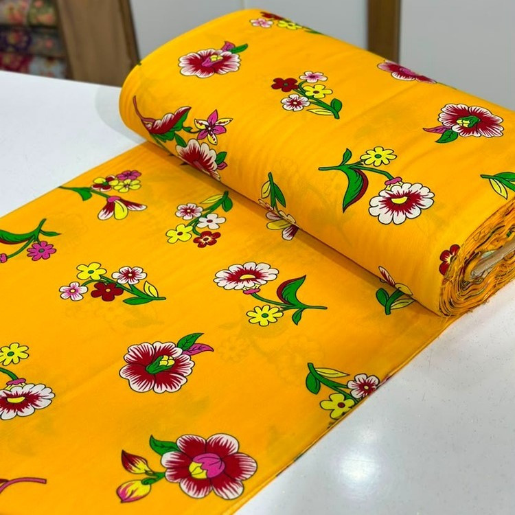 پارچه نخی کودری راکتیو عرض 90 سانتی متر طرح دار رنگ ثابت کد 2