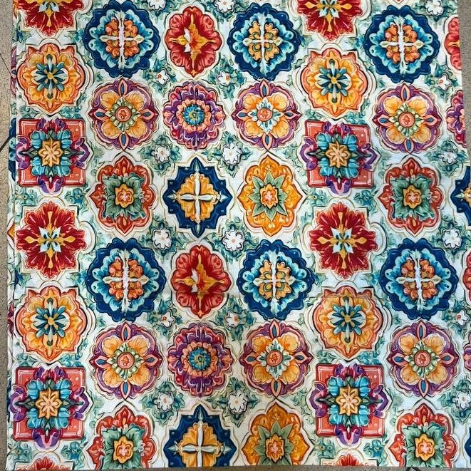 پارچه نخی عرض 1.5 متر طرح دار رنگ ثابت کد 60